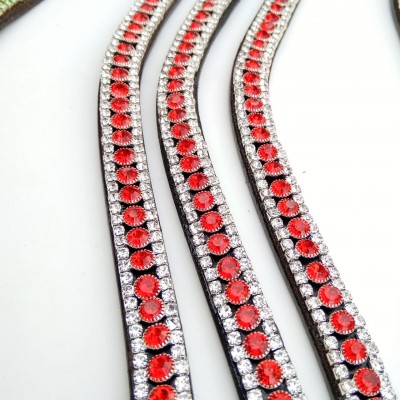 Red and Silver Crystal Browband