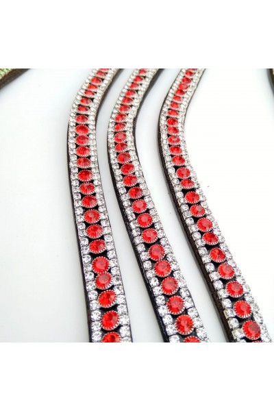 Red and Silver Crystal Browband