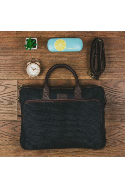 Jet Black Laptop Bag