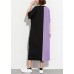 Style purple black cotton clothes plus size Shirts o neck patchwork Kaftan Summer Dress