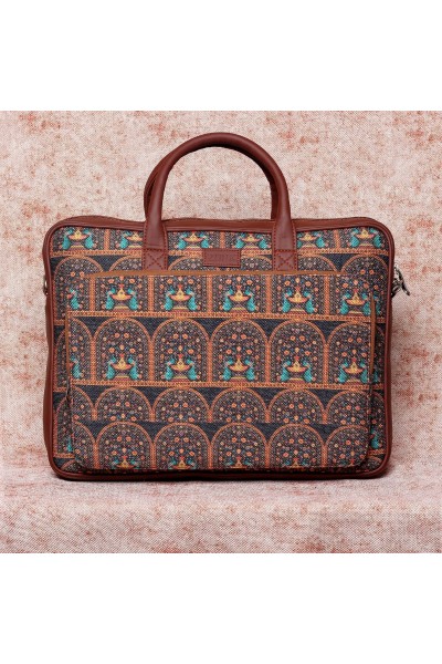 Royal Indian Peacock Motif Laptop Bag