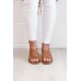 Snooze Tan Leather Cross Over Sandal