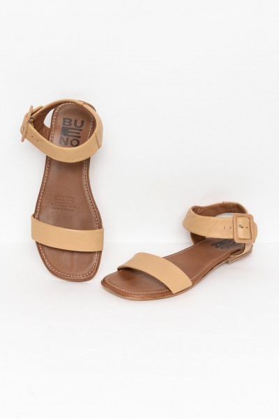 Than Tan Leather Buckle Sandal